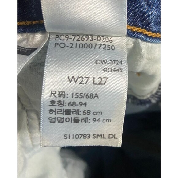 Levi's Jeans Women's 27 On My Honor Blue Denim Ribcage Straight Ankle Button Fly - Picture 16 of 16